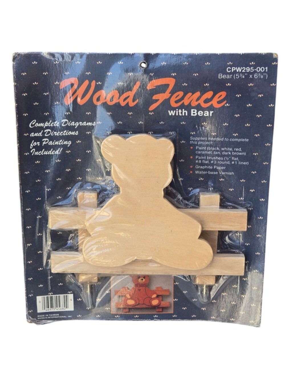 Wood Fence With Bear Paint Kit Vintage Country Craft Kit Grandmacore Grandma